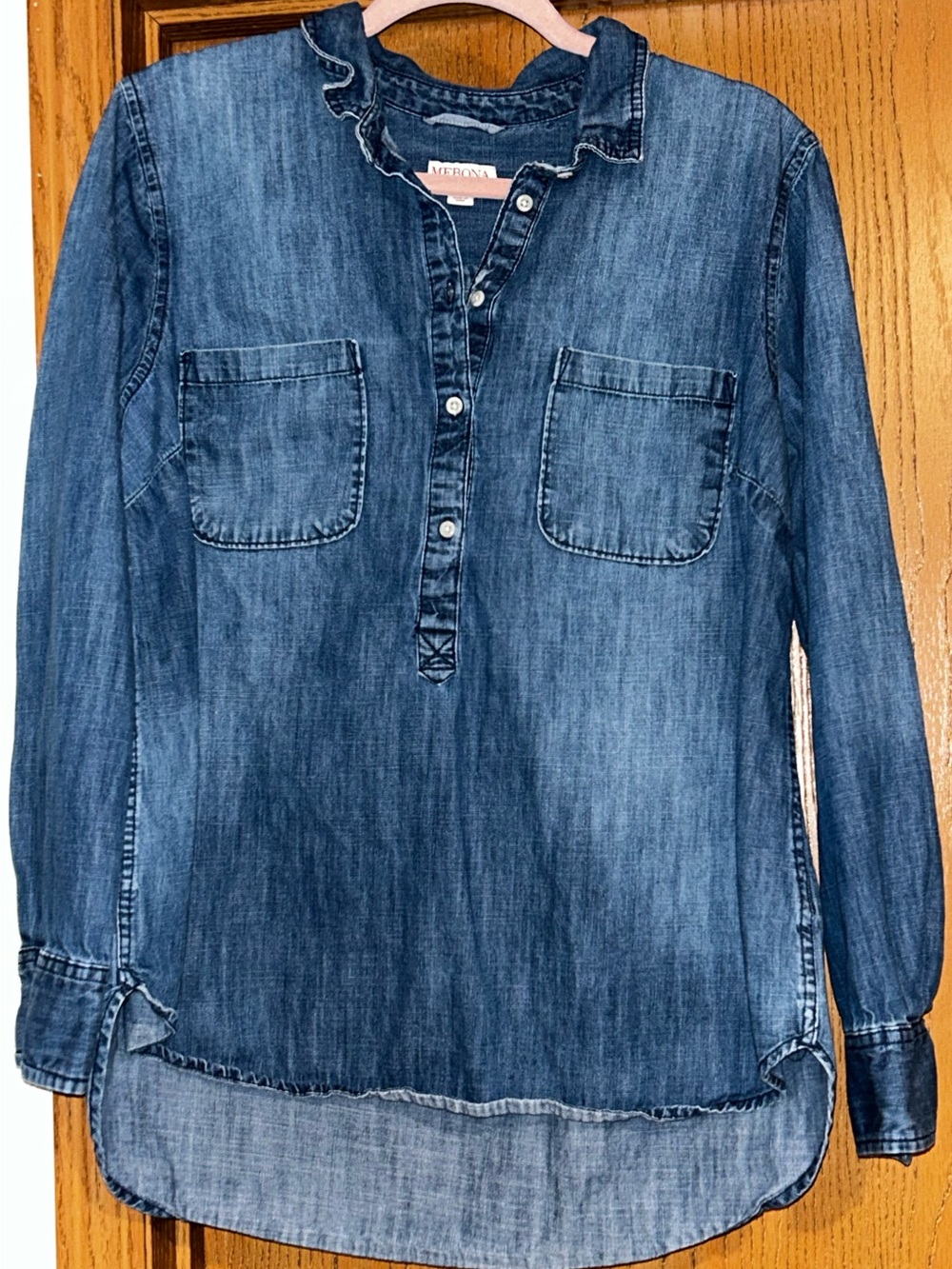 Merona Indigo Denim Button-Front Tunic